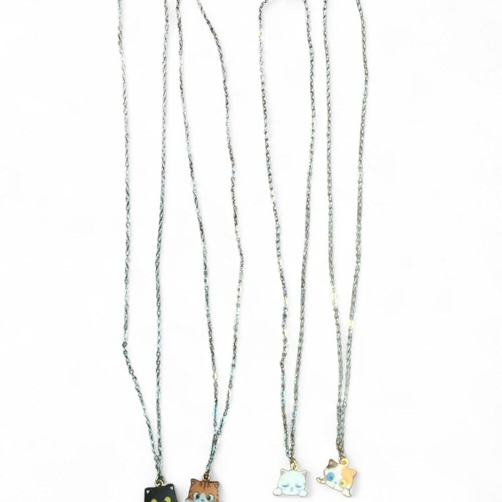 Set of 4 cat necklaces
